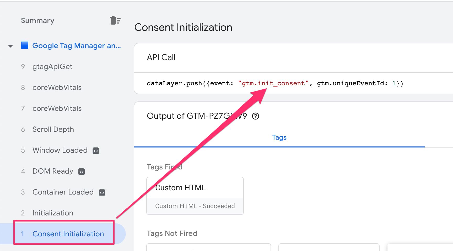 gtm init consent event